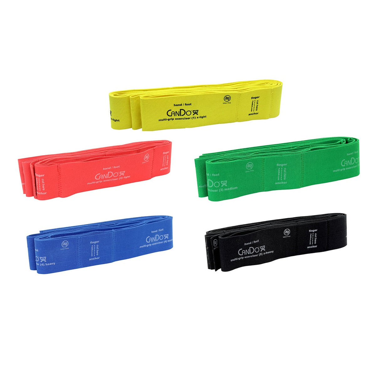 CanDo Multi Grip Exerciser 9 Loop Band (Latex Free)